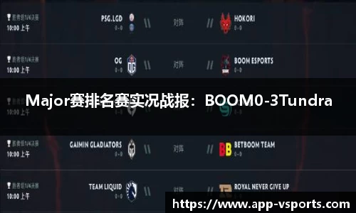 Major赛排名赛实况战报：BOOM0-3Tundra